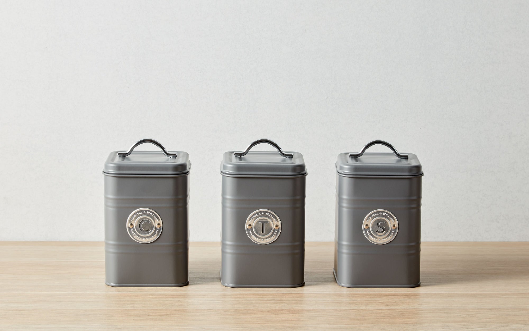 Canister set of 3 Grantham- Charcoal